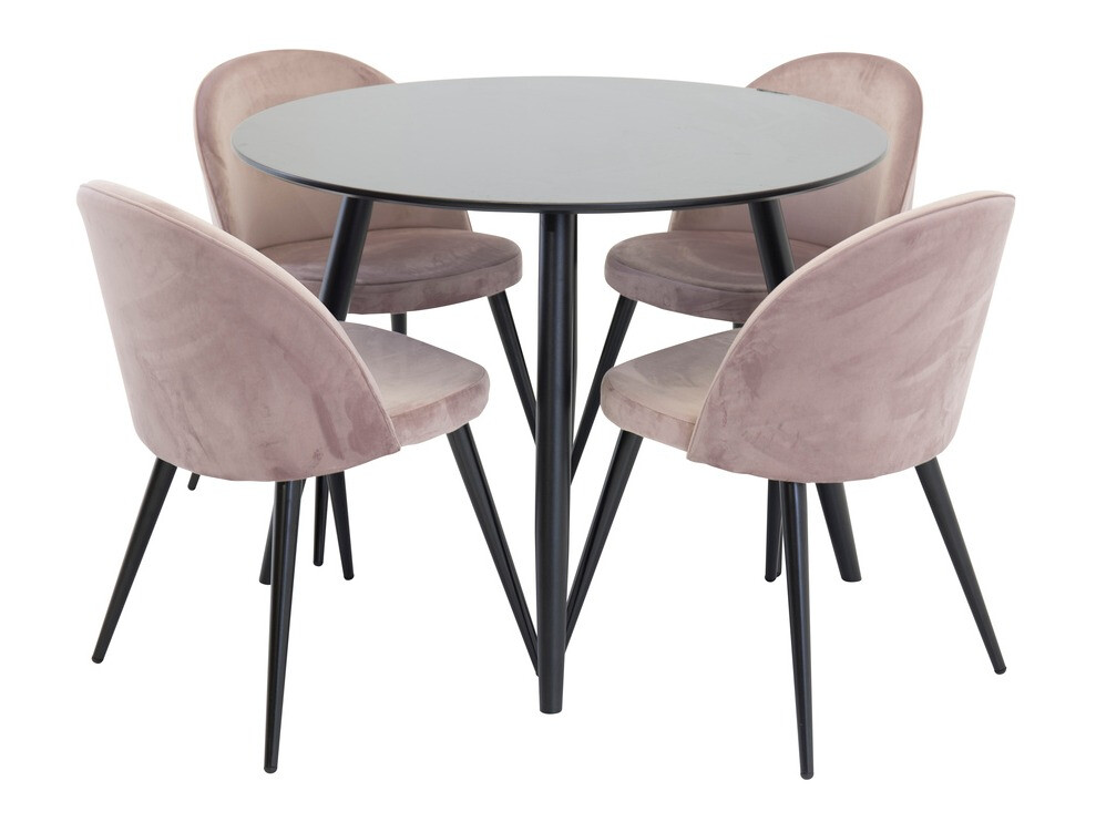 Szék Dallas 153 (Poros rózsaszín + Fekete)