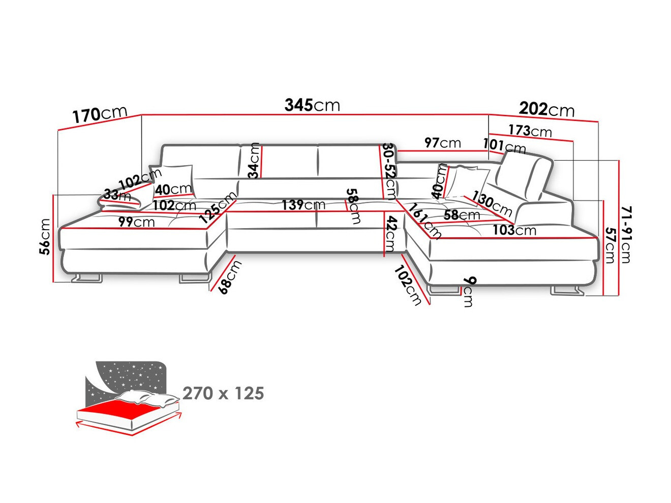 Sarokkanapé Comfivo 190 (Uttario Velvet 2979 + Senegal 825)