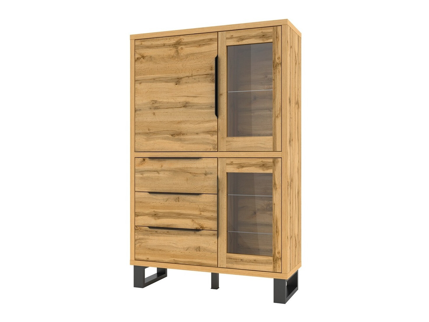 Könyvespolc Avicavu 104 (Wotan tölgy + Fekete)