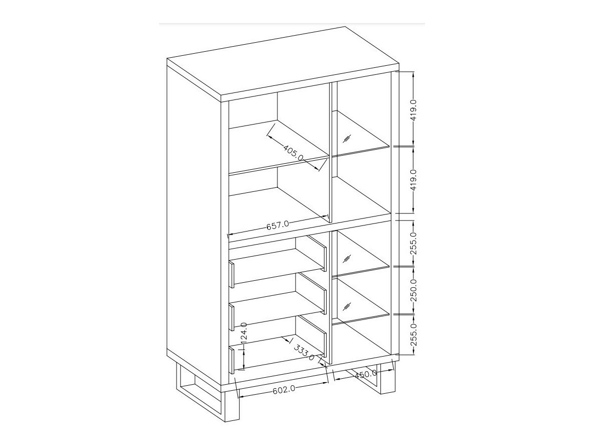 Könyvespolc Avicavu 104 (Wotan tölgy + Fekete)