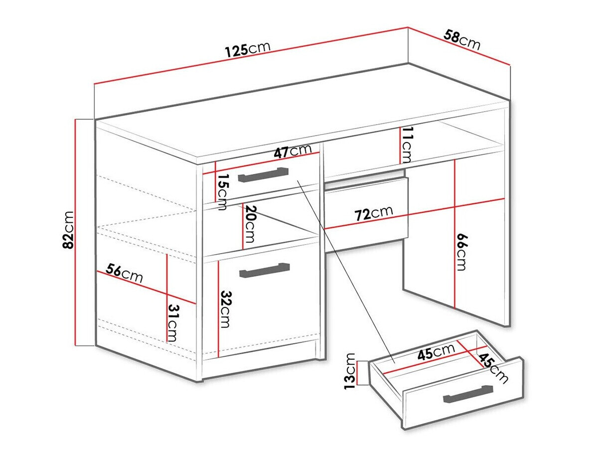 Íróasztal Delbalo 102 (Zöld + Aranysárga)