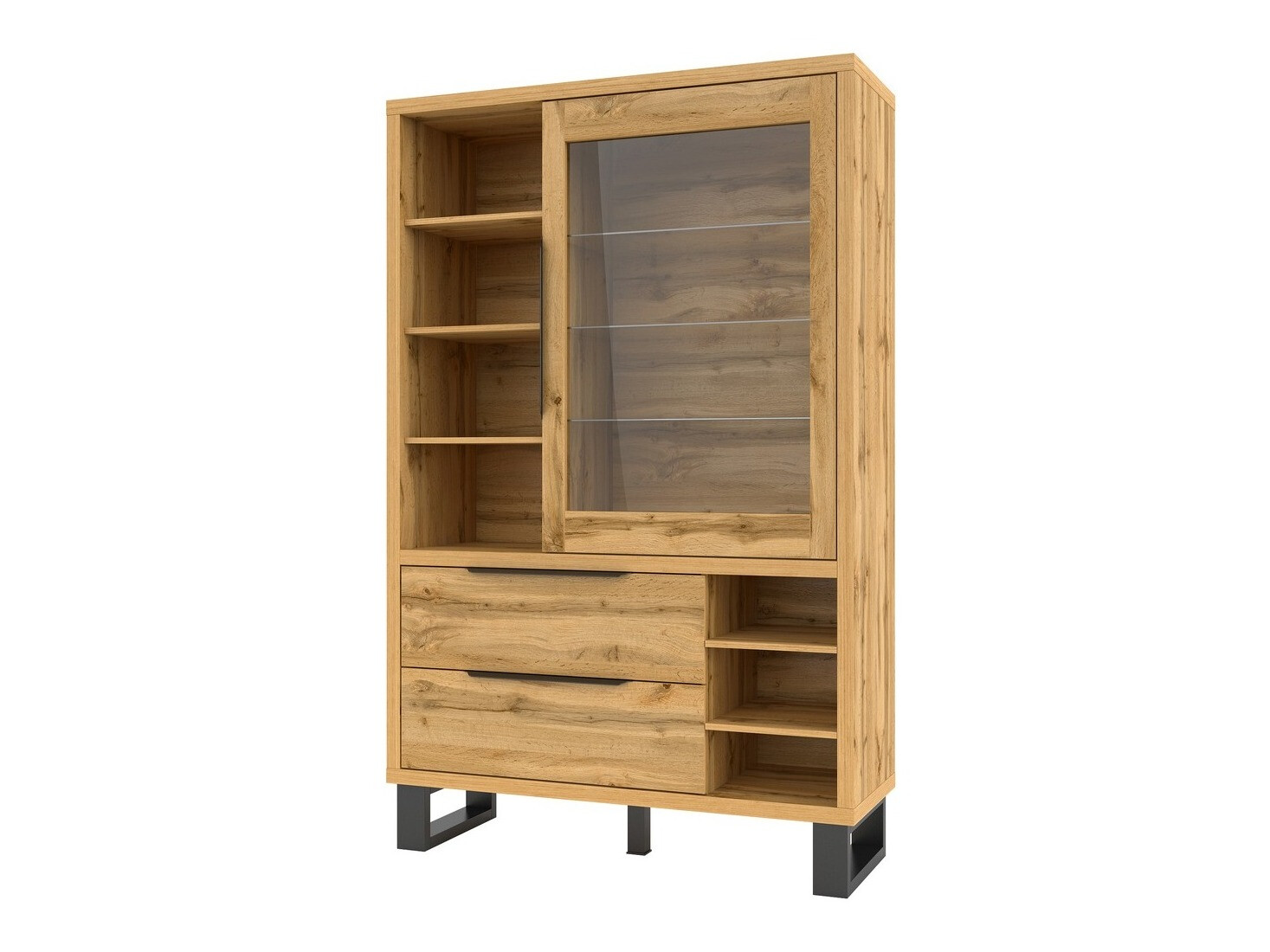 Könyvespolc Avicavu 105 (Wotan tölgy + Fekete)