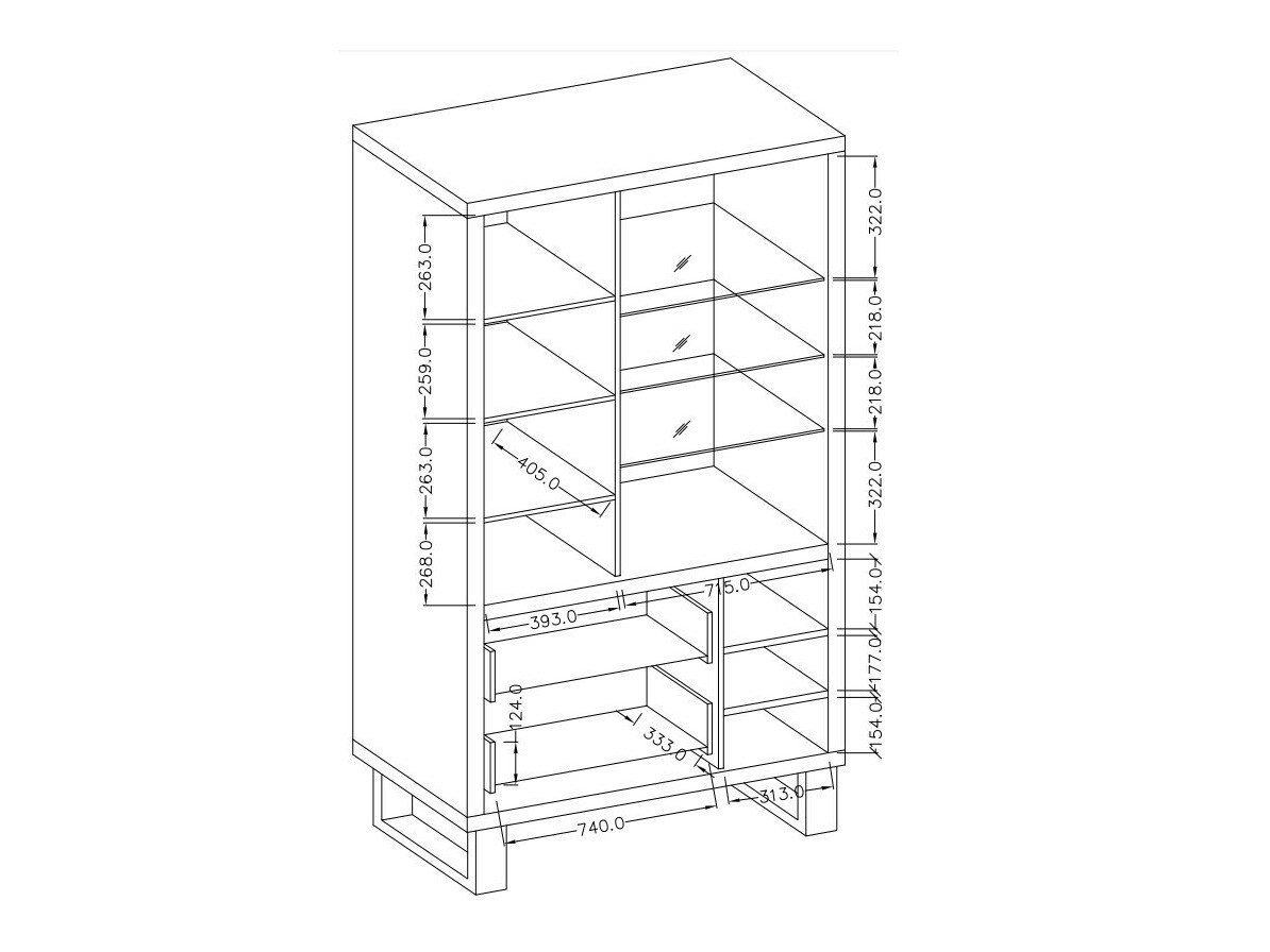 Könyvespolc Avicavu 105 (Wotan tölgy + Fekete)