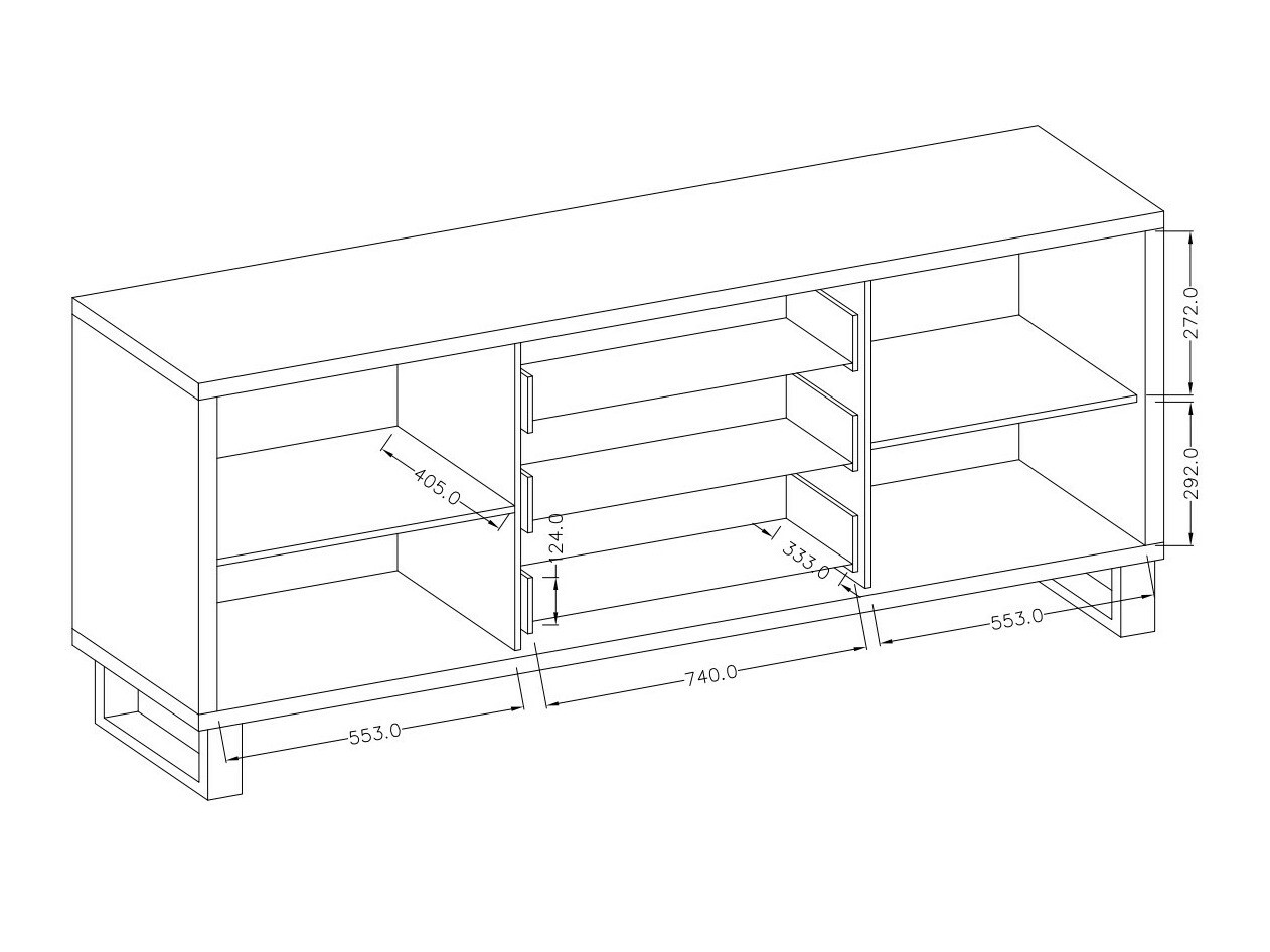 Komód Avicavu 102 (Wotan tölgy + Fekete)