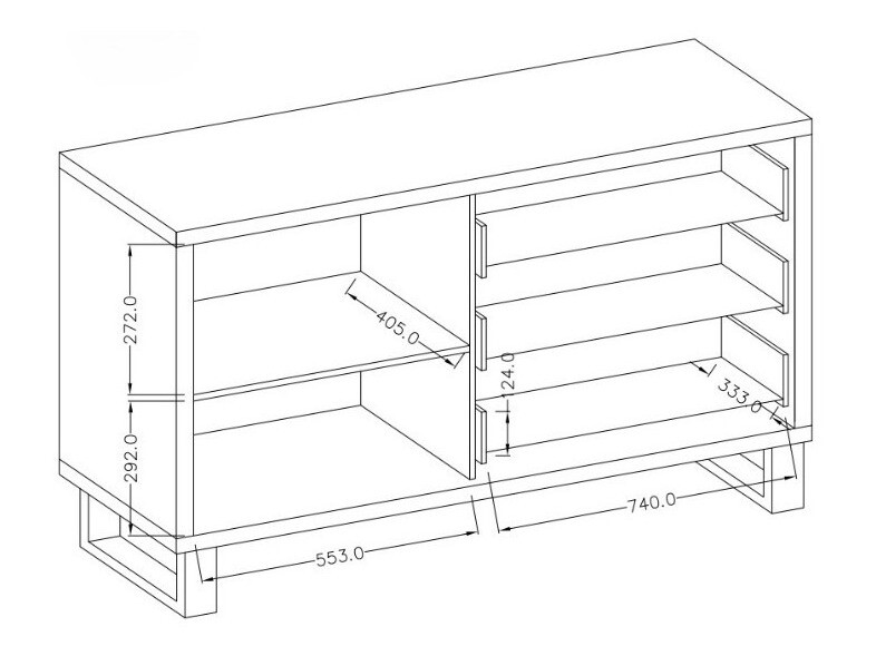 Komód Avicavu 109 (Wotan tölgy + Fekete)