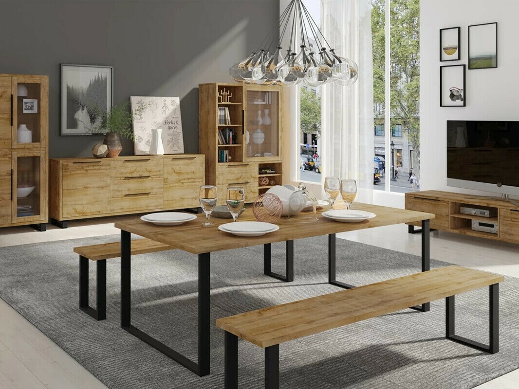 Asztal Avicavu 111 (Wotan tölgy + Fekete)