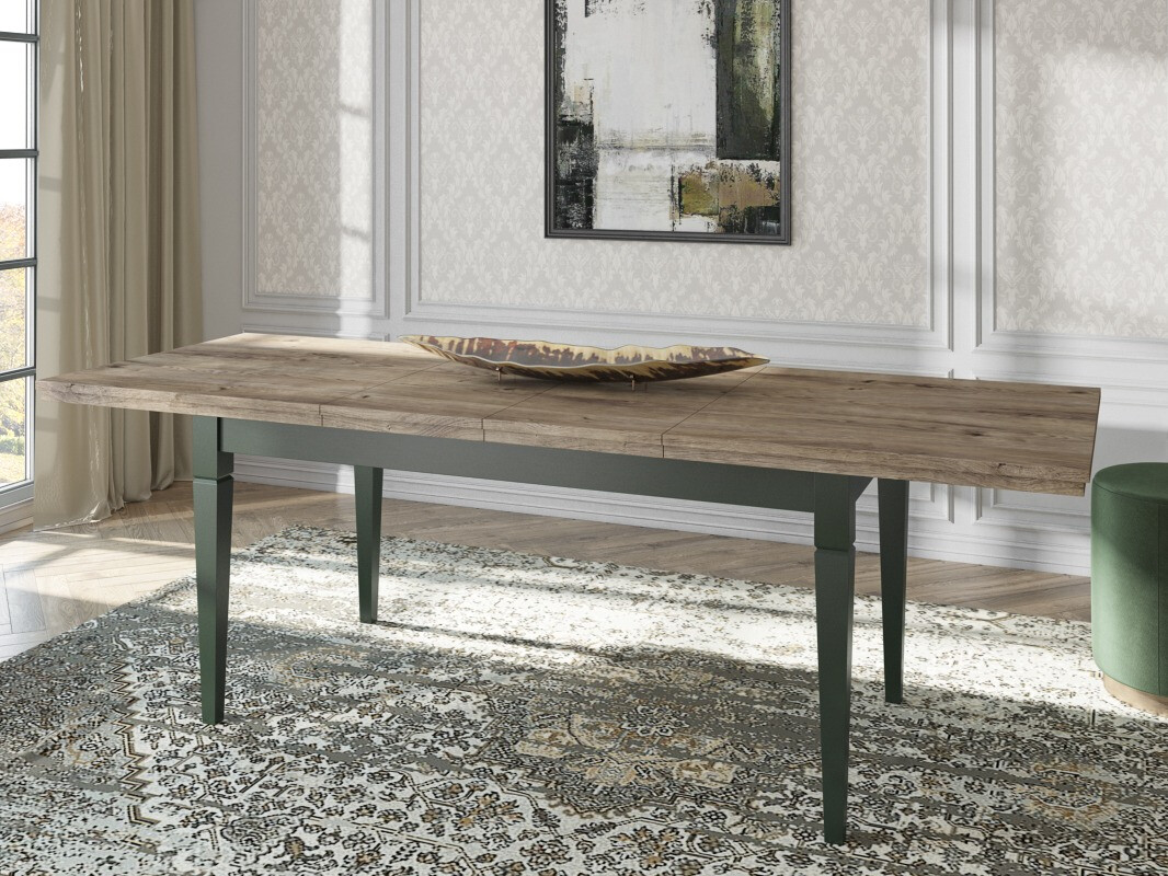 Asztal Tolnue 107 (Sötétzöld + Lefkas tölgy)