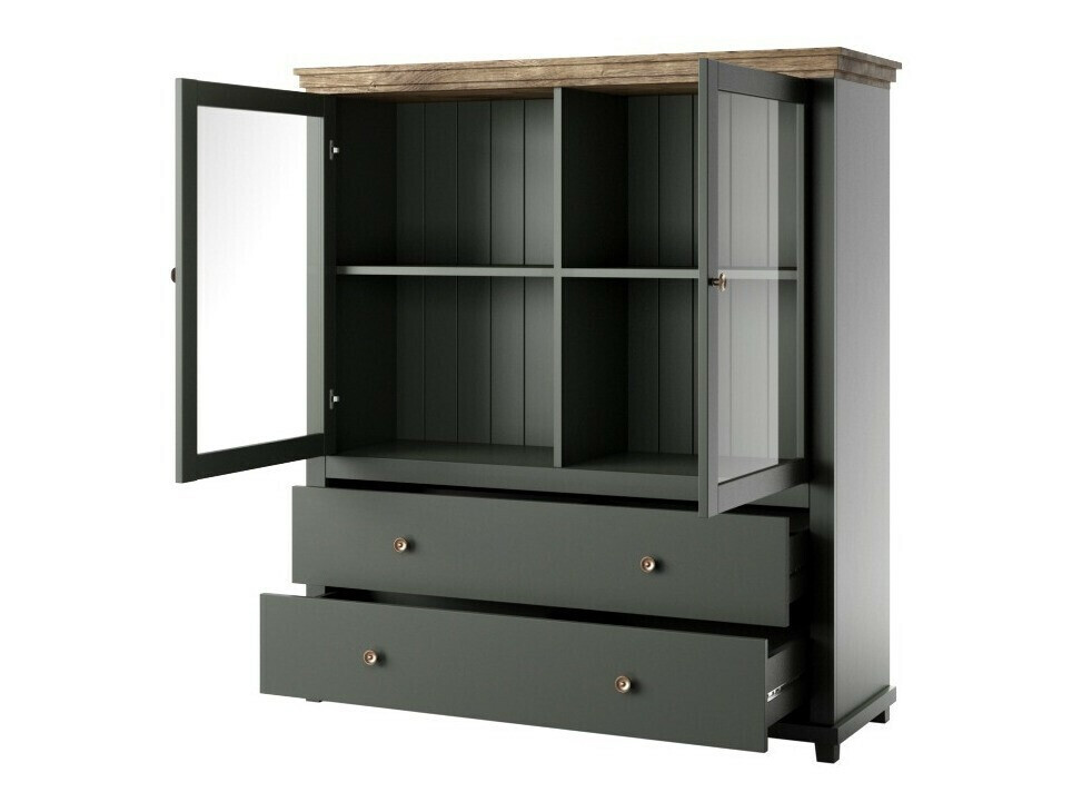 Komód Tolnue 105 (Sötétzöld + Lefkas tölgy)