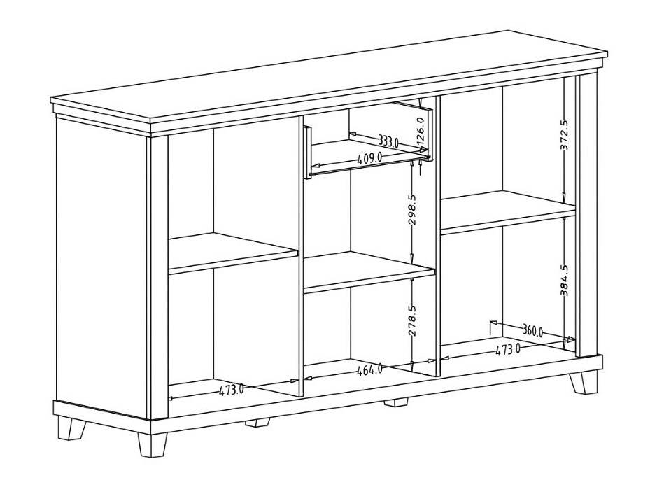 Komód Tolnue 106 (Fehérített hamu + Lefkas tölgy)