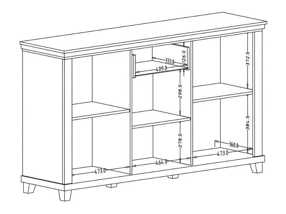 Komód Tolnue 106 (Sötétzöld + Lefkas tölgy)