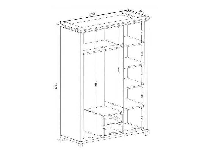 Gardróbszekrény Tolnue 114 (Sötétzöld + Lefkas tölgy)