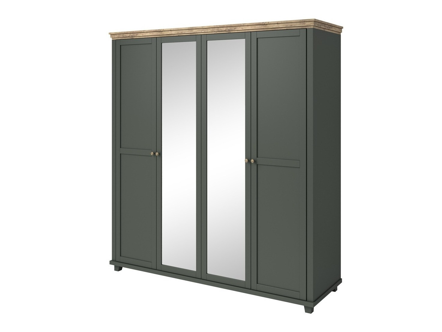 Gardróbszekrény Tolnue 115 (Sötétzöld + Lefkas tölgy)