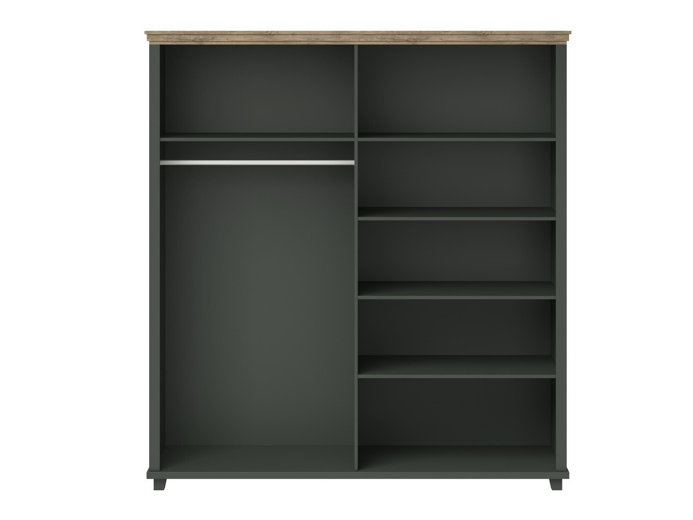 Gardróbszekrény Tolnue 115 (Sötétzöld + Lefkas tölgy)