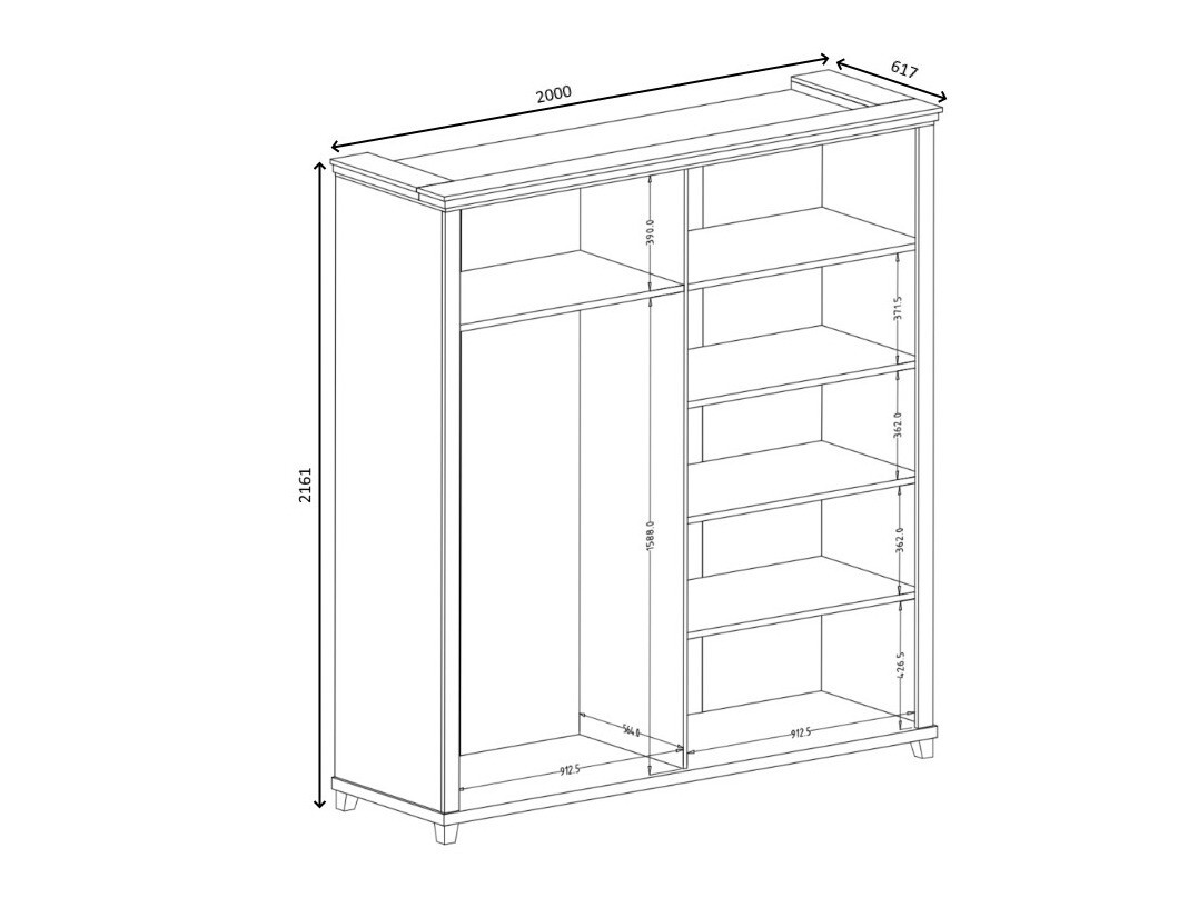 Gardróbszekrény Tolnue 115 (Sötétzöld + Lefkas tölgy)