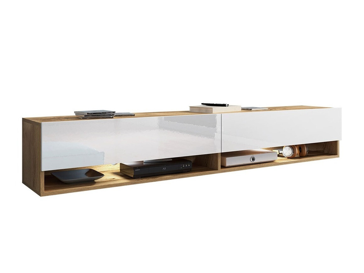 TV-állvány Sarasota 119 (Wotan tölgy + Fényes fehér)