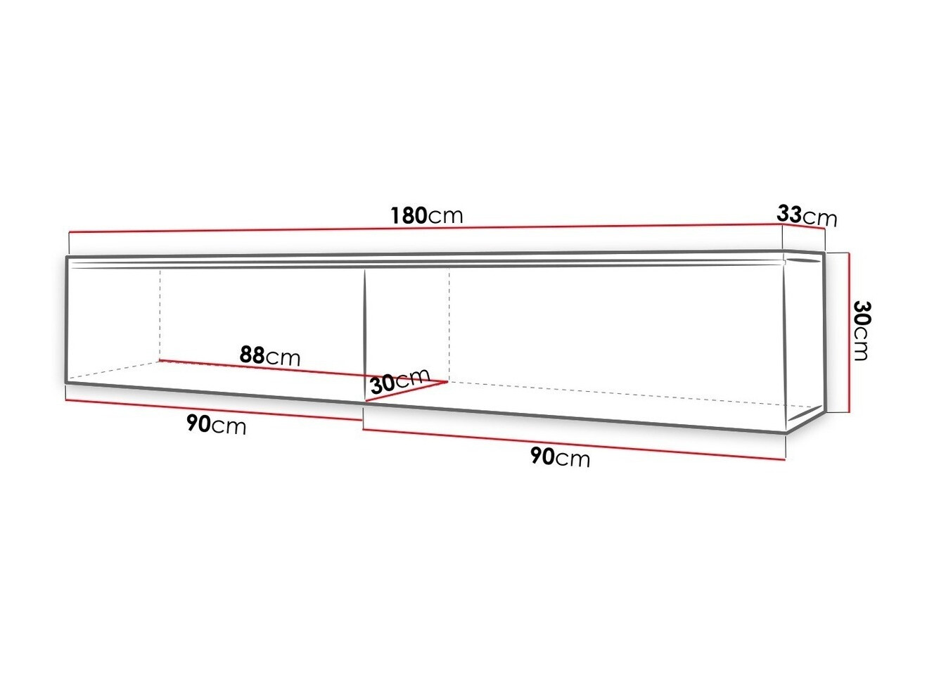 TV-állvány Scientia I (Fehér + Fényes fehér)