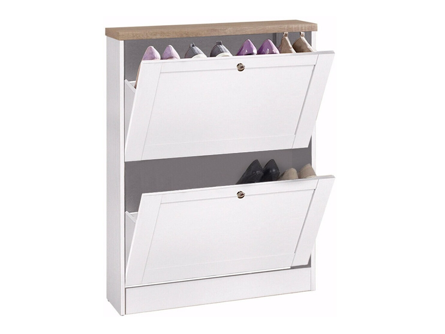 Cipőtároló Cirtene 100 (Fehér + Tölgy)