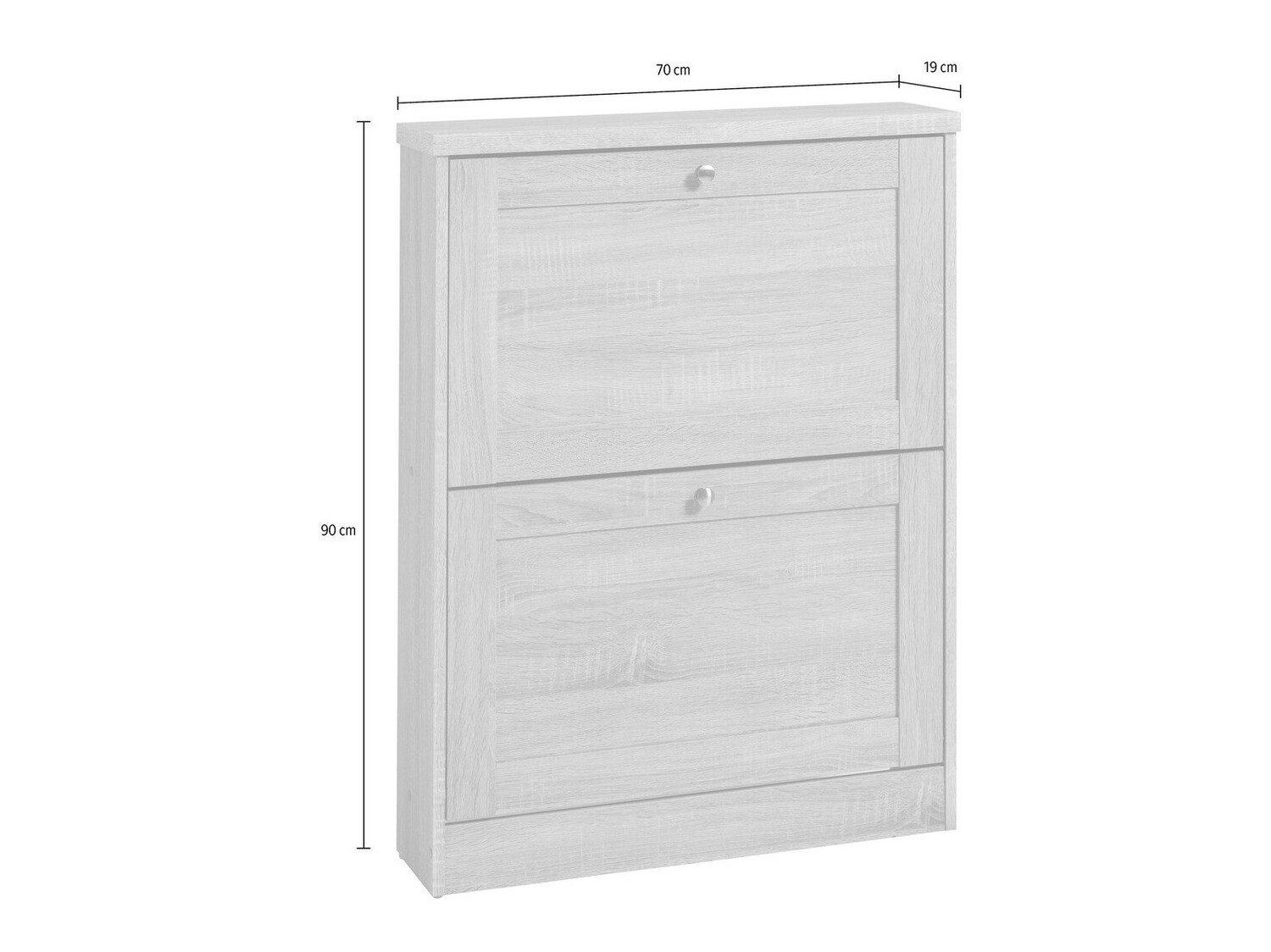 Cipőtároló Cirtene 100 (Fehér + Tölgy)