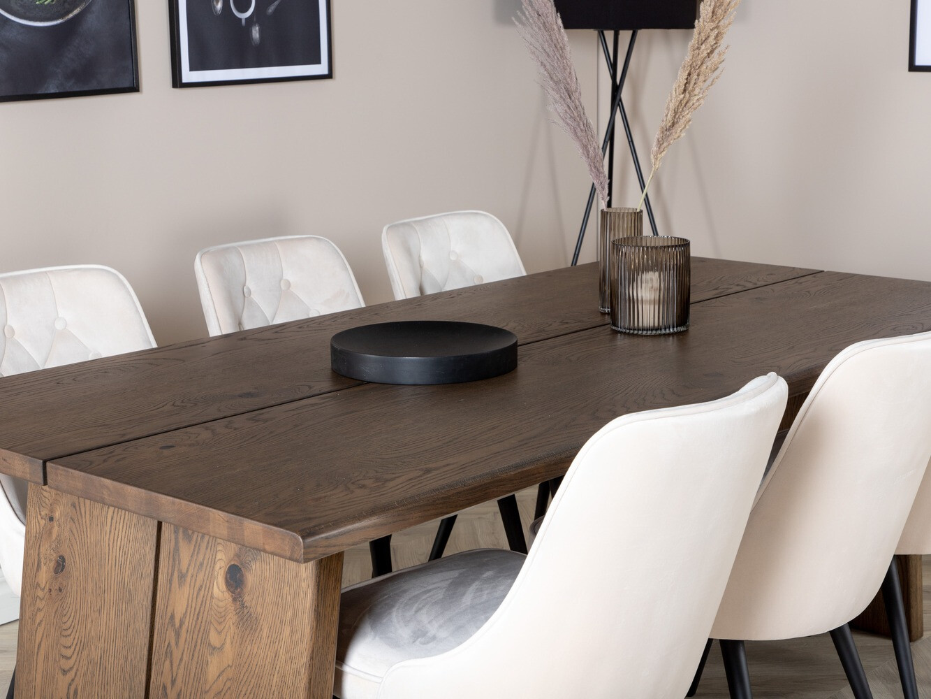 Étkezőgarnitúra Dallas 1807 (Fekete + Bézs)