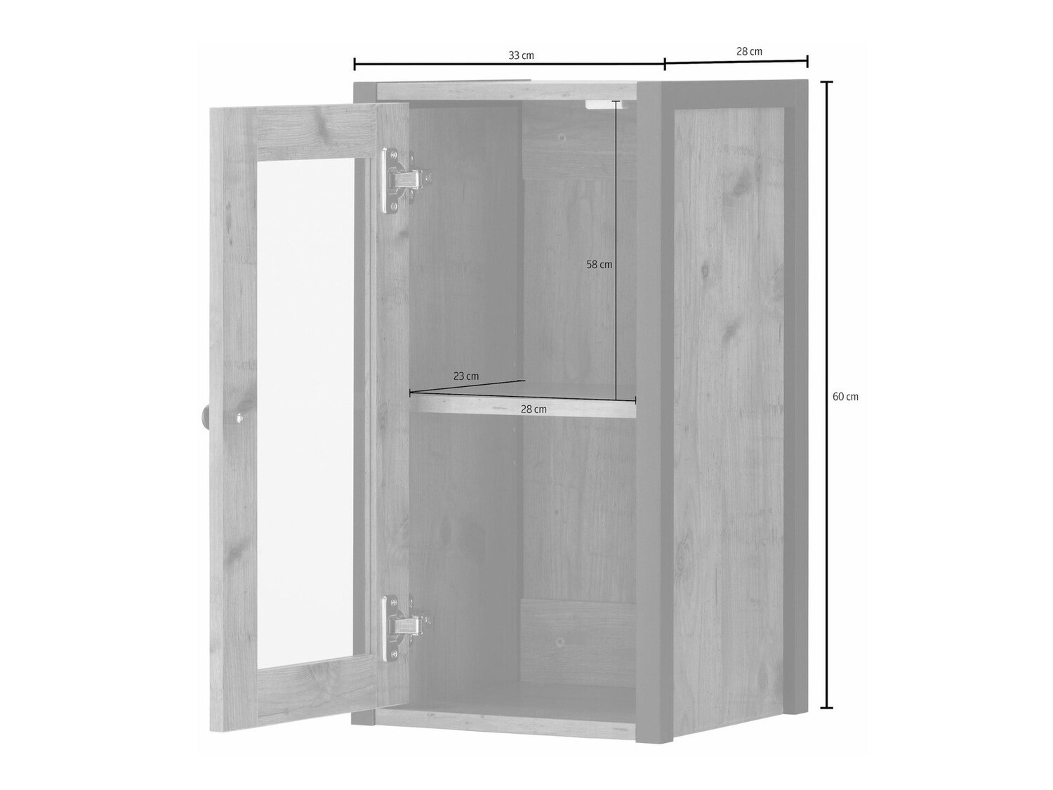 Fali fürdőszoba szekrény Larnovo 118 (Fekete + Sötét tölgy)