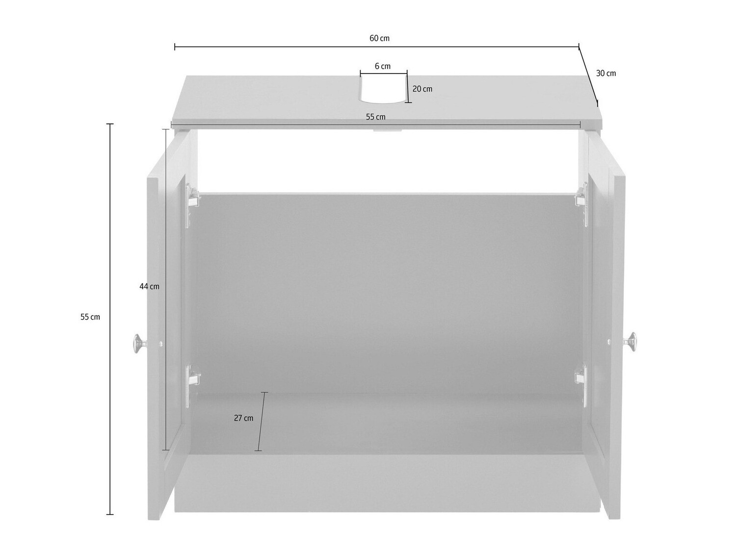 Mosdó alatti álló szekrény Elmvene 106 (Fehér)