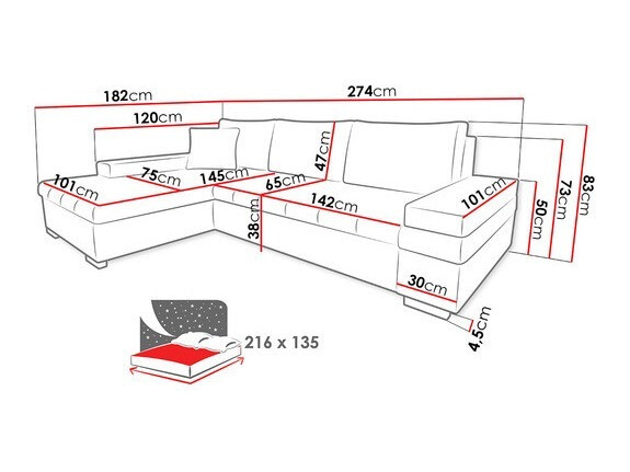 Sarokkanapé Comfivo 121 (Lux 05 + Lux 06)