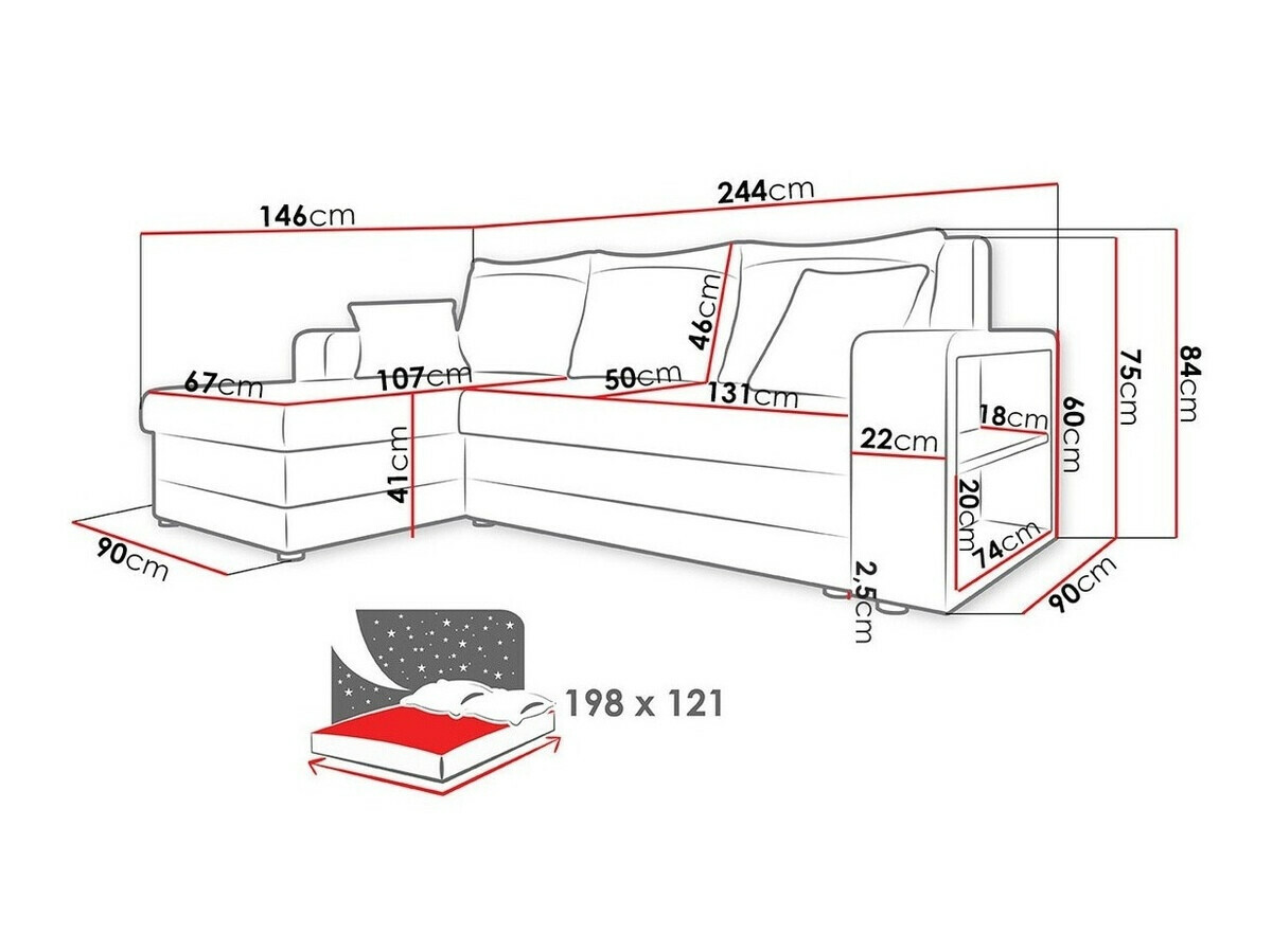 Sarokkanapé Comfivo 153 (Magic Velvet 2202 + Magic Velvet 2250)