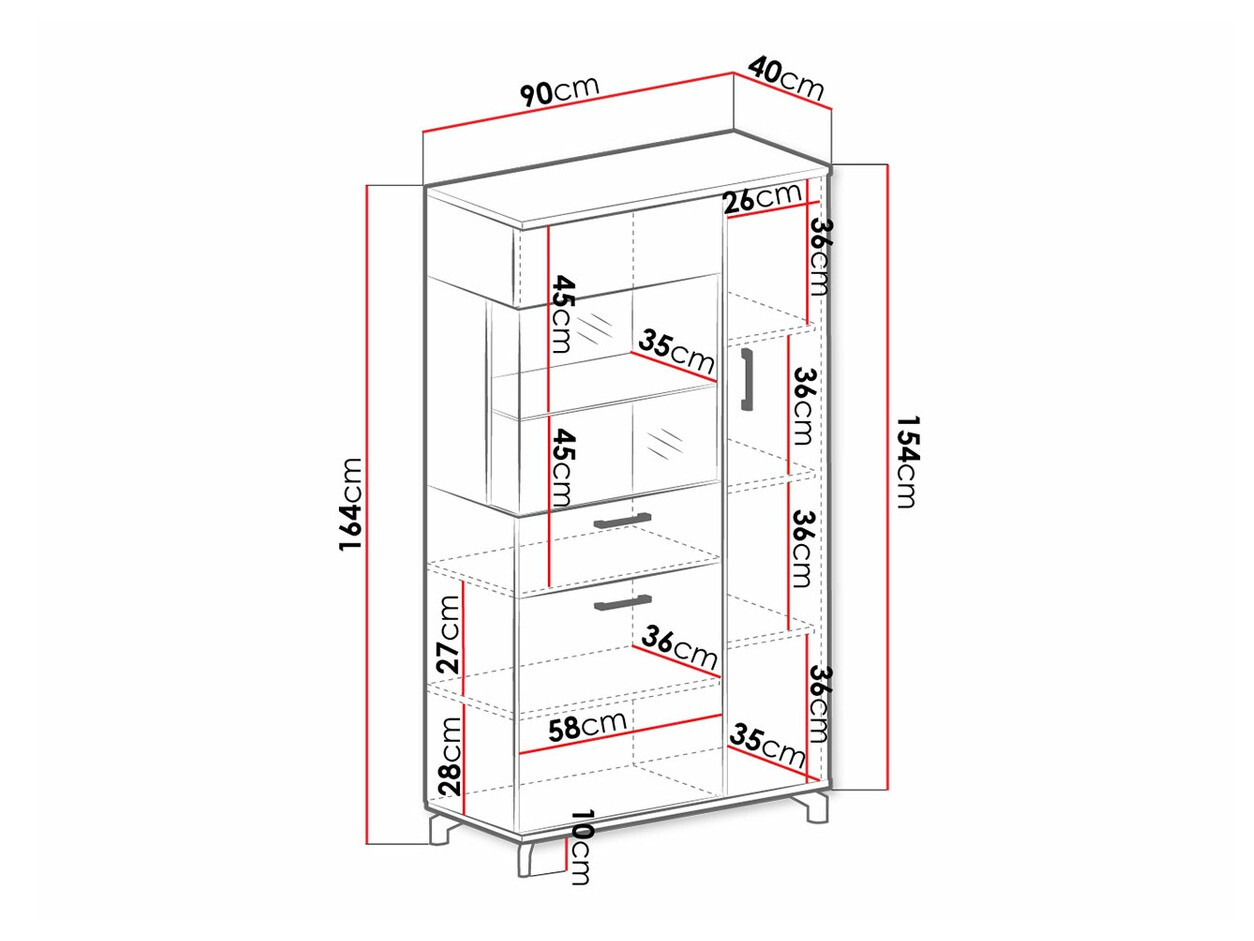 Könyvespolc Omaha S104 (Fekete + Világos tölgy)