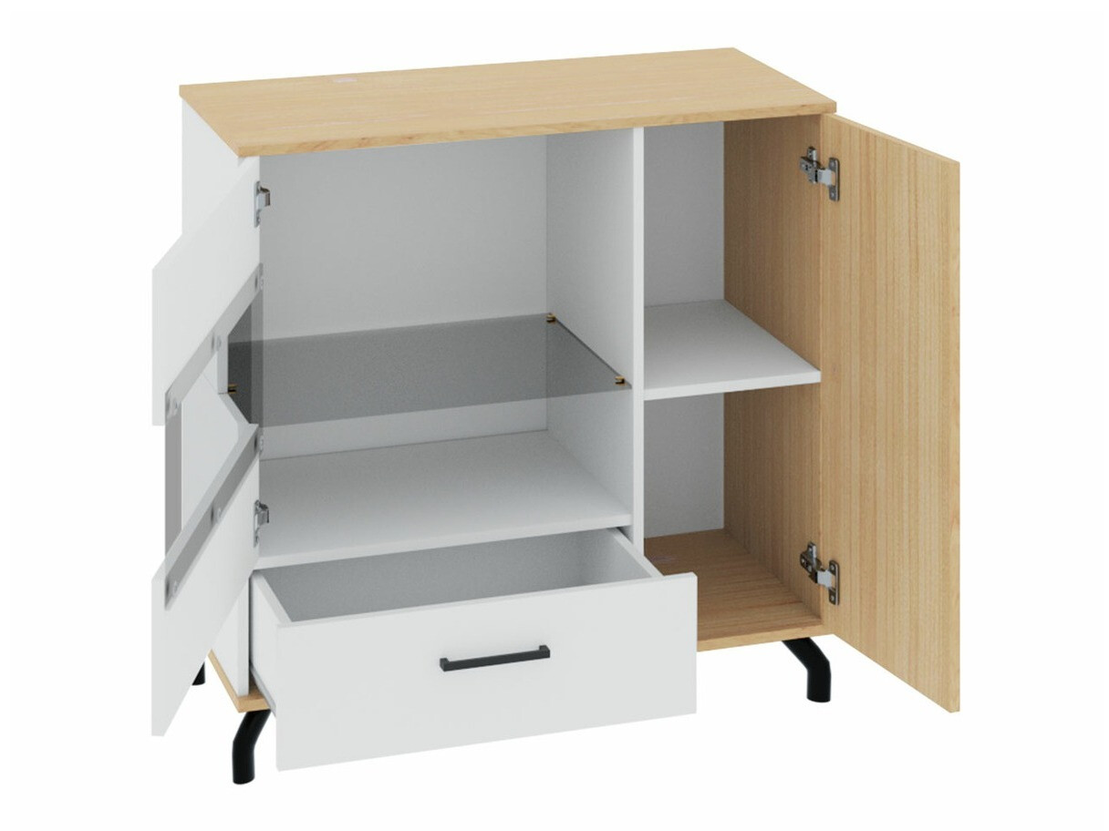 Komód Omaha S110 (Fehér + Világos tölgy)