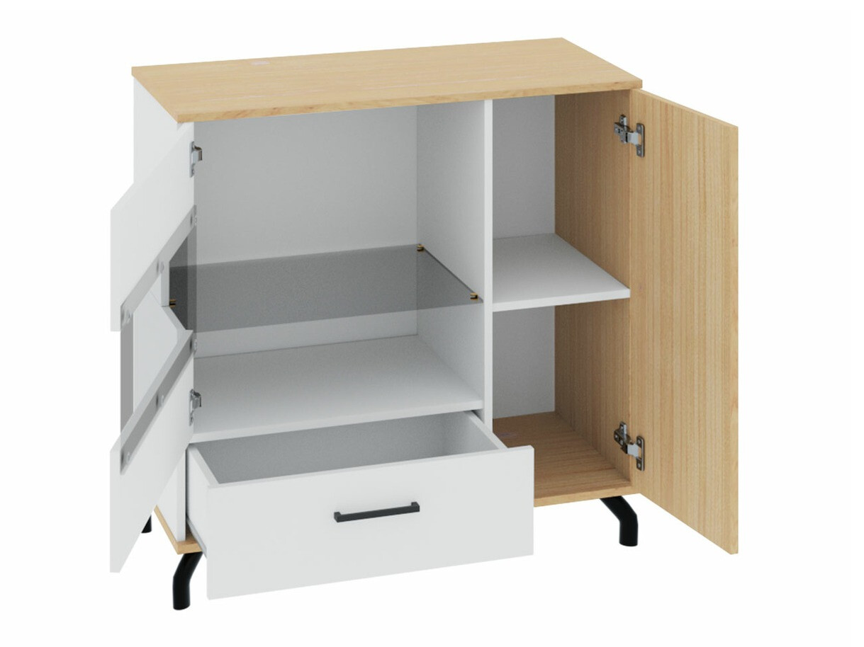 Komód Omaha S110 (Fekete + Világos tölgy)