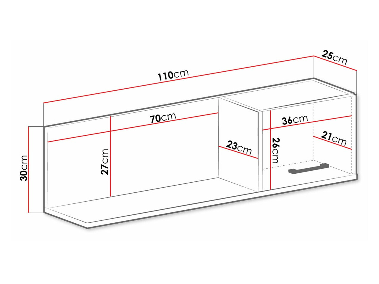 Polc Omaha S111 (Fekete + Világos tölgy)