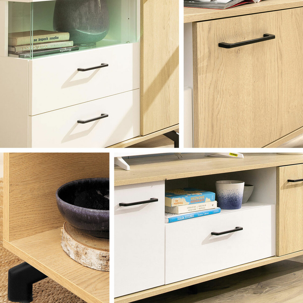 Szekrény Omaha S105 (Fehér + Világos tölgy)