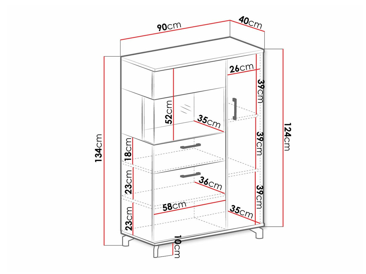 Szekrény Omaha S105 (Fehér + Világos tölgy)