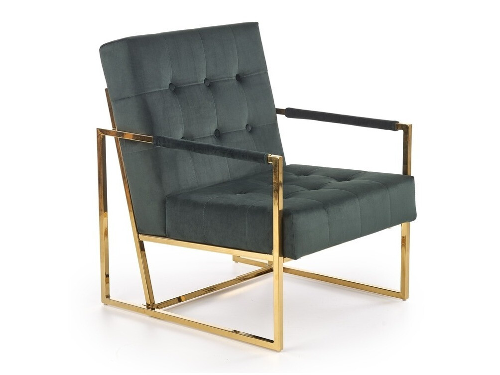 Fotel Houston 886 (Sötétzöld + Aranysárga)