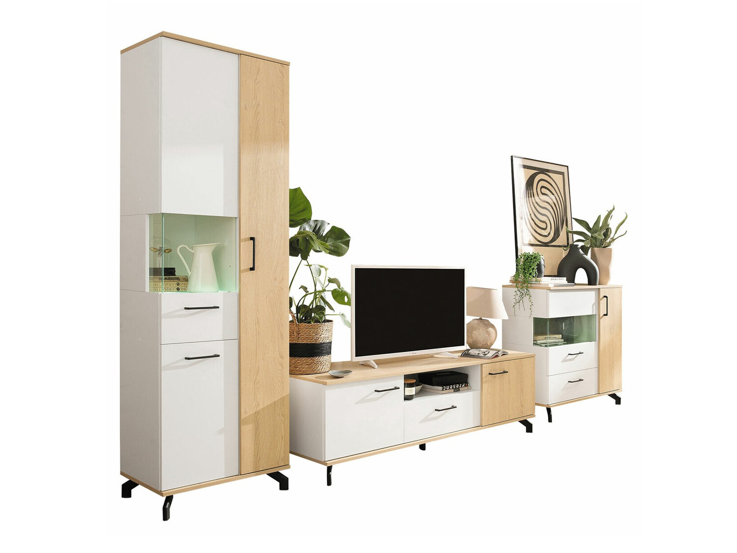 Nappali szett Omaha S115 (Fehér + Világos tölgy)