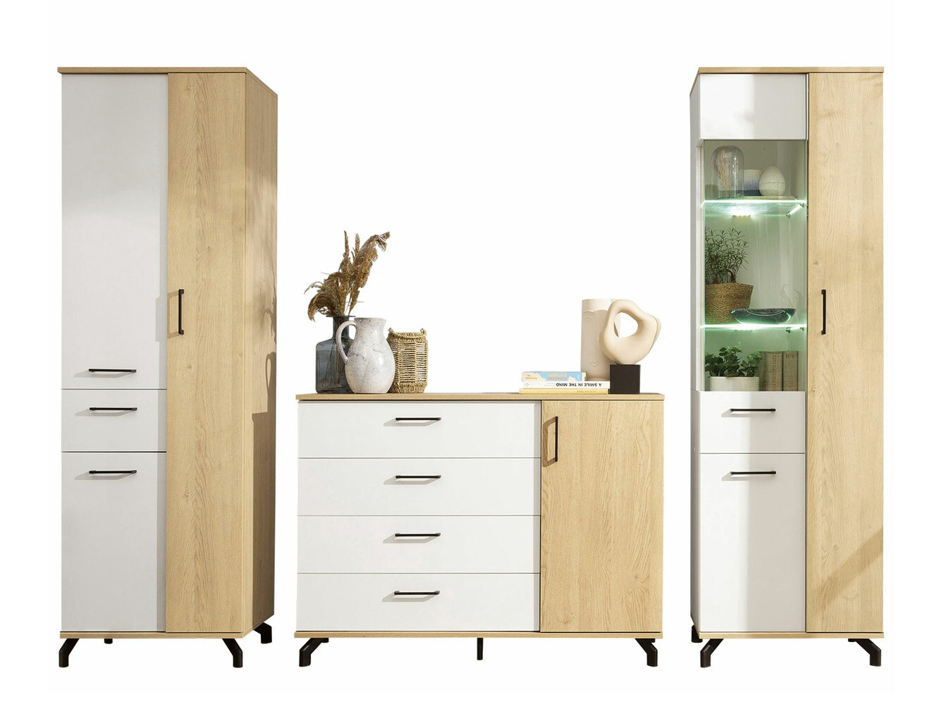 Nappali szett Omaha S117 (Fehér + Világos tölgy)