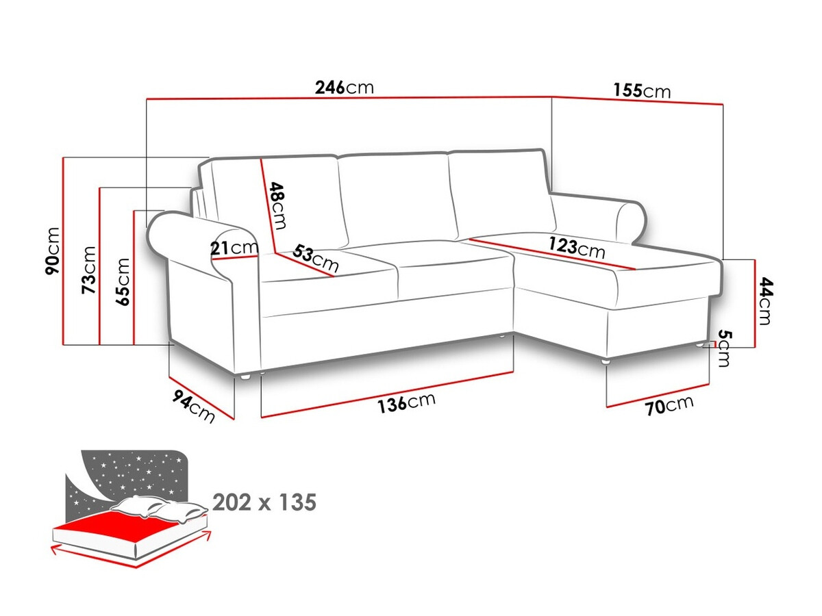 Sarokkanapé Columbus 131 (Kronos 02)