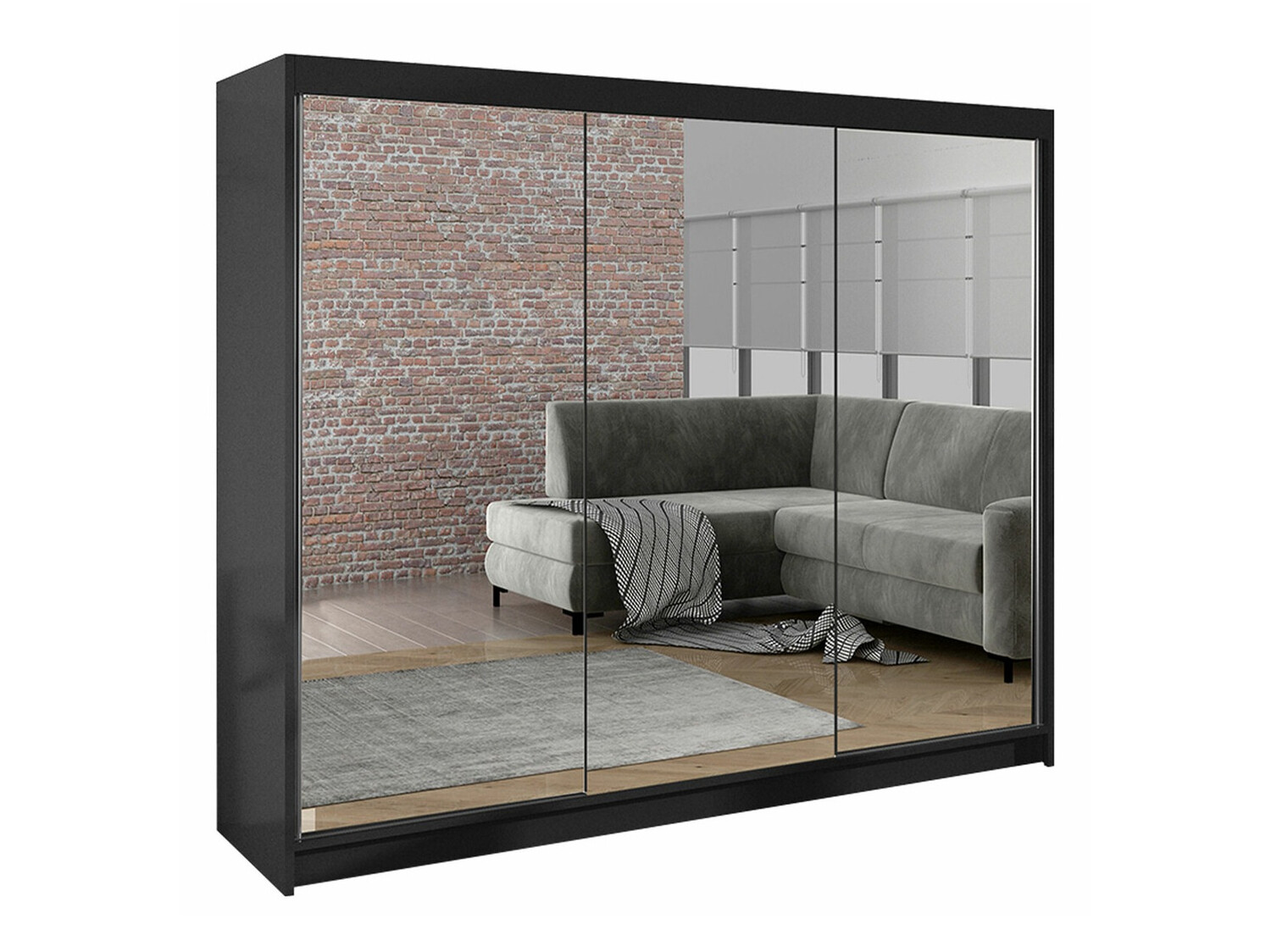 Gardróbszekrény Closico Durion III (Fekete)