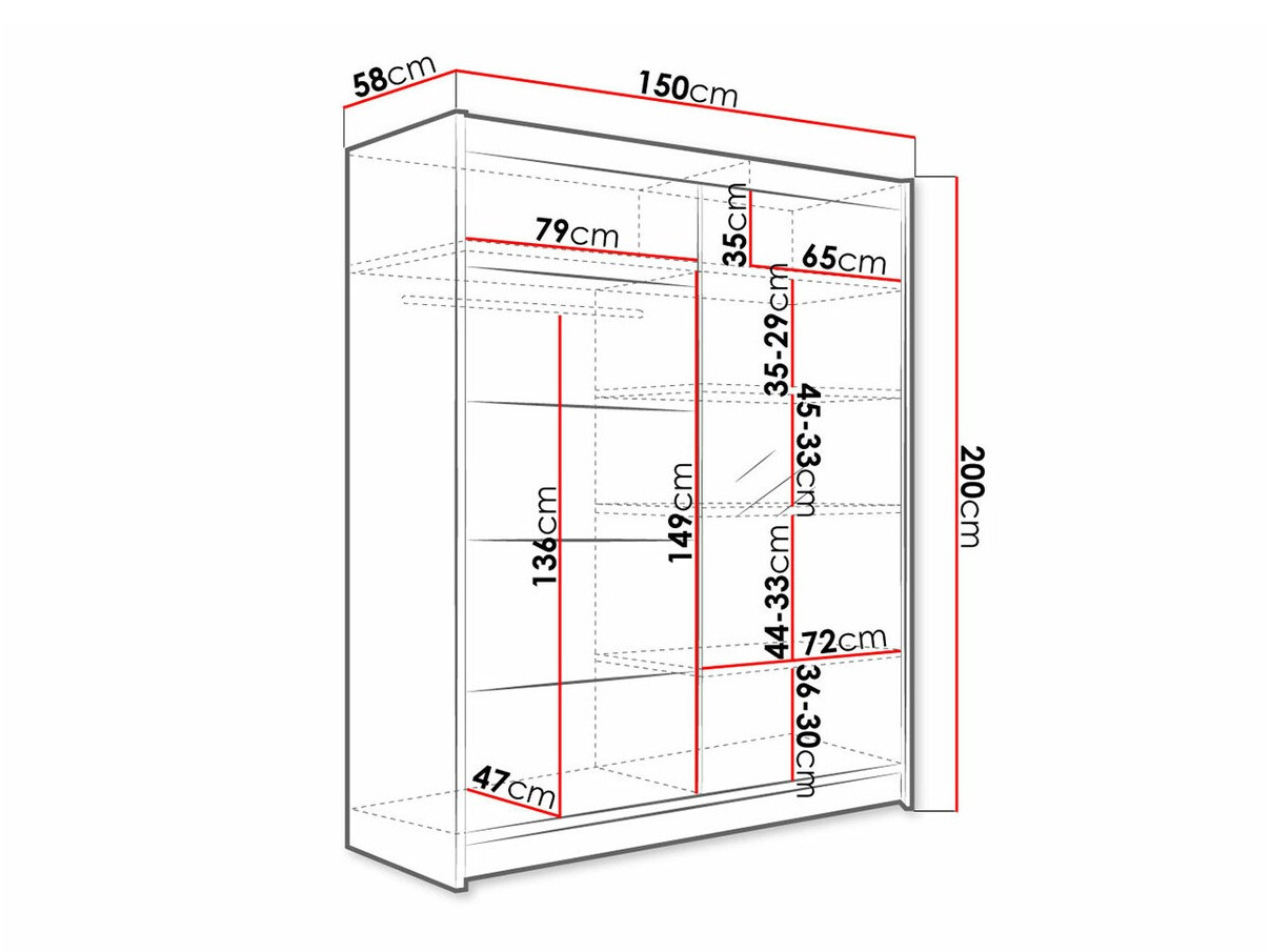 Gardróbszekrény Closico 143 (Sonoma tölgy)