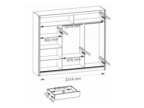 Gardróbszekrény Orlando 121 (Fehér)