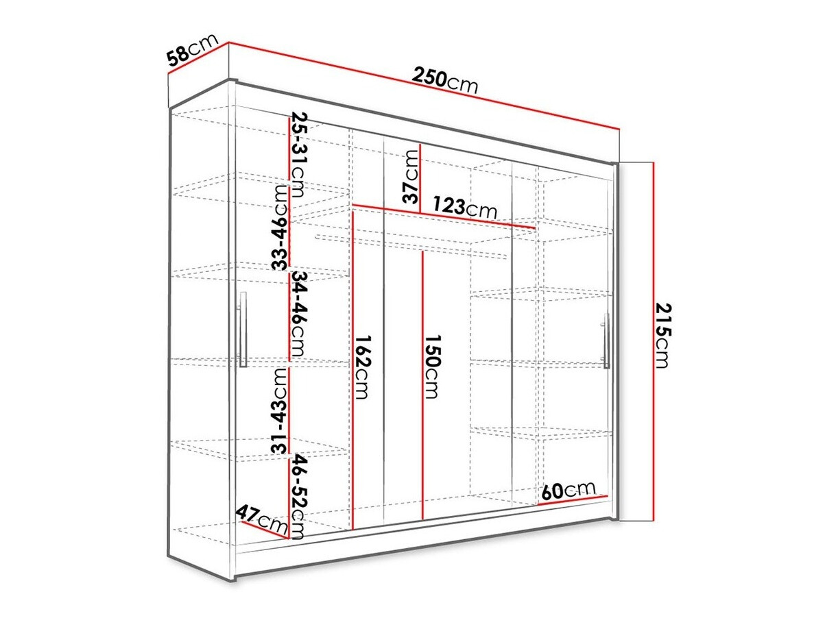 Gardróbszekrény Closico Ordo II (Fekete)
