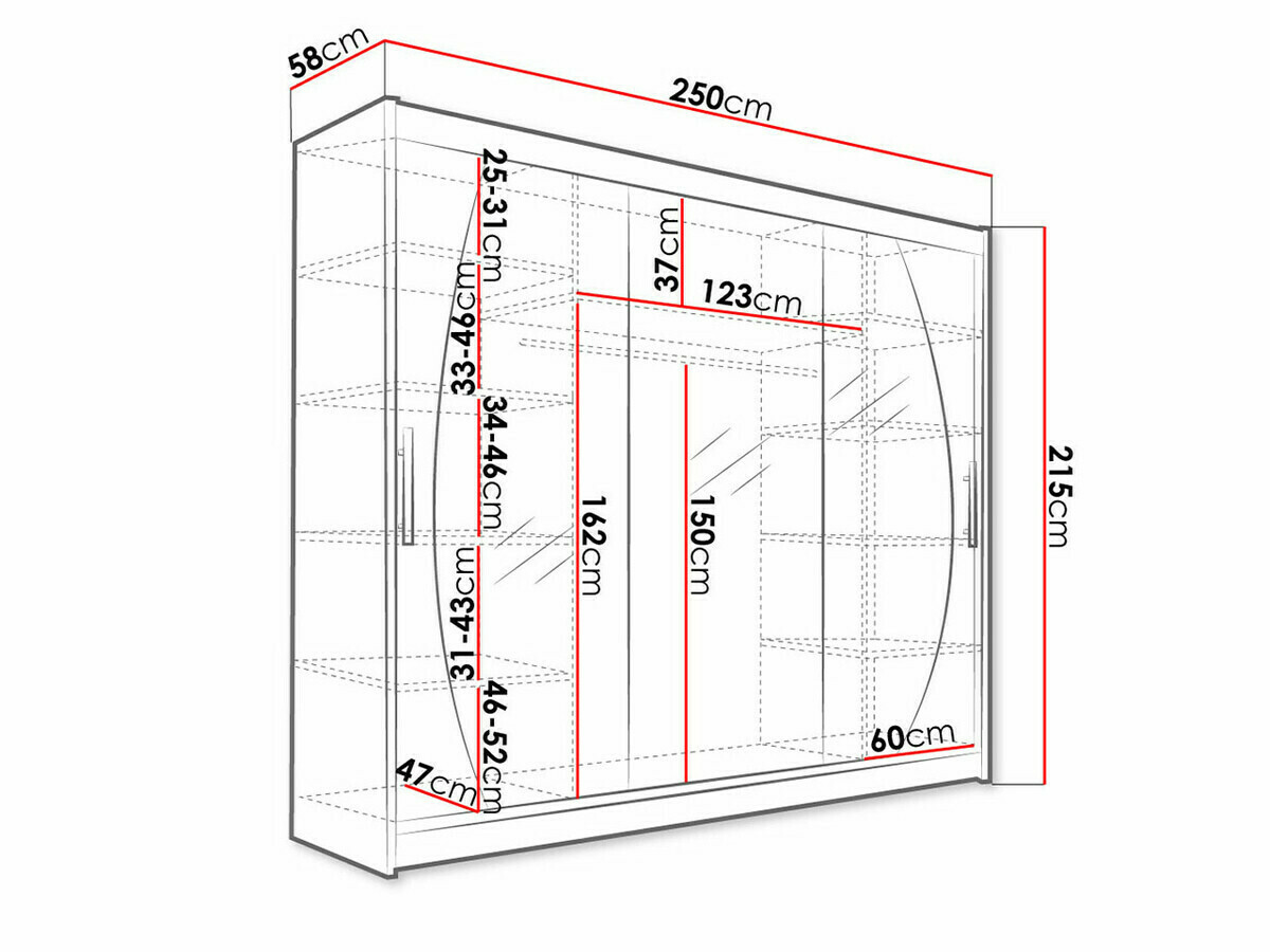 Gardróbszekrény Closico 130 (Fehér)