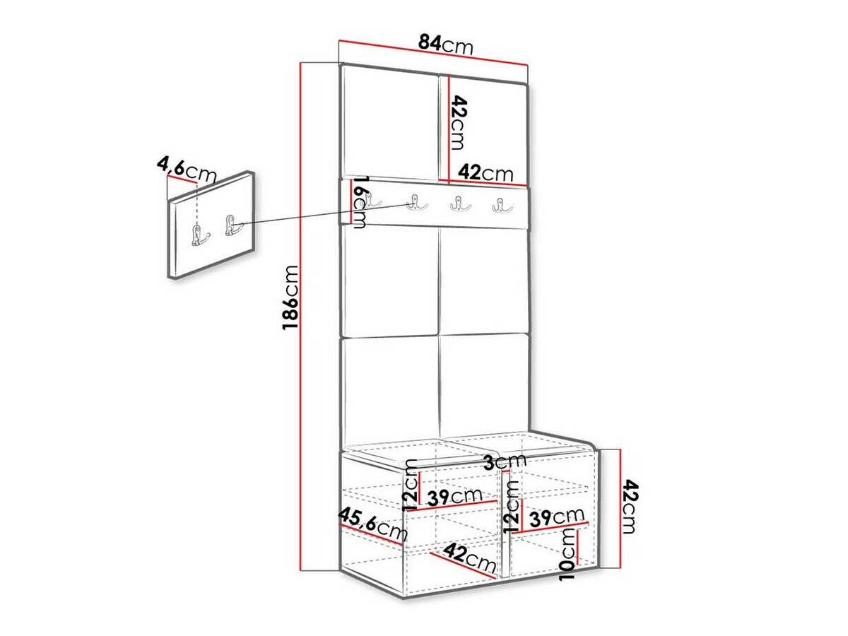 Előszoba garnitúra Hartford 267 (Grafit)