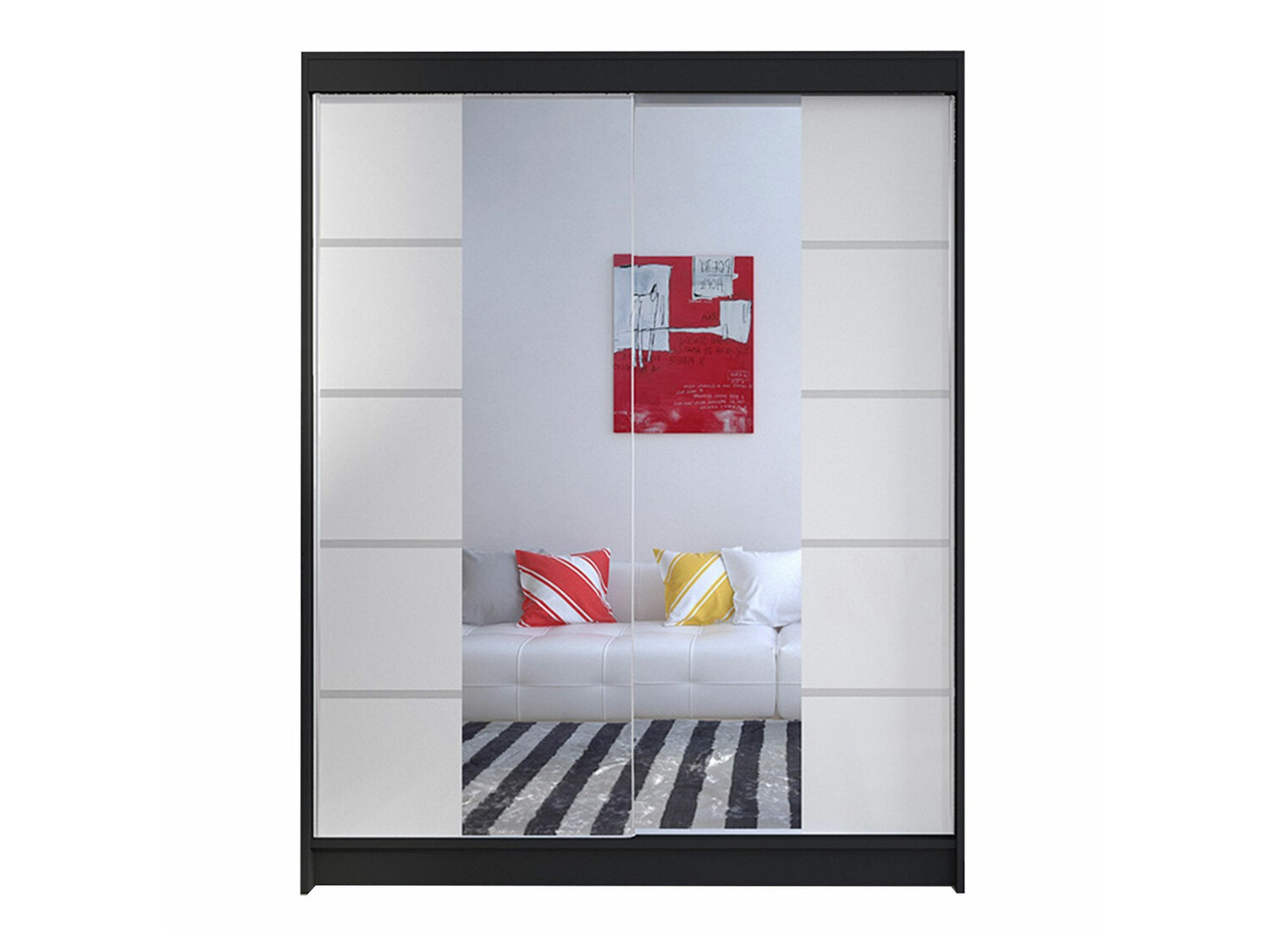 Gardróbszekrény Closico 146 (Fekete + Fehér)