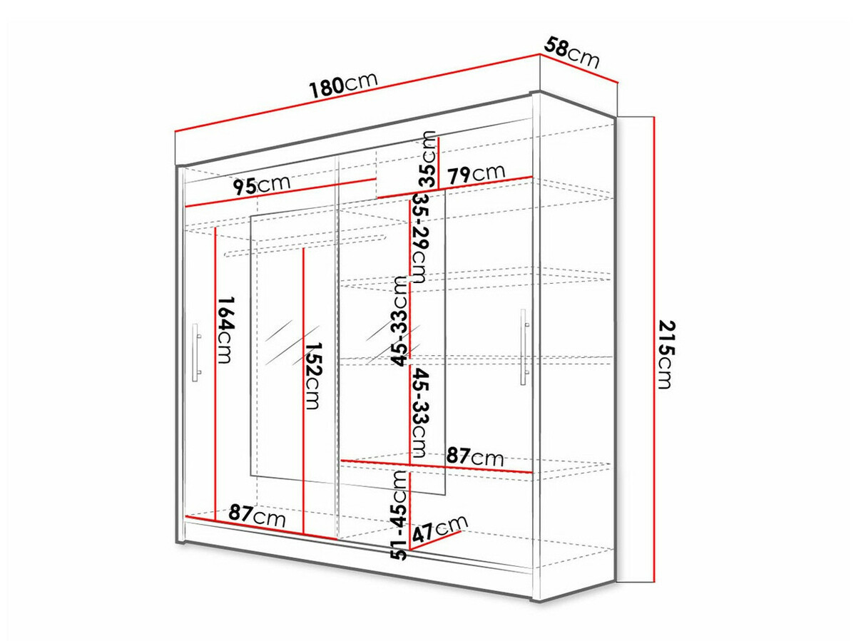 Gardróbszekrény Closico Pallor VII (Fekete)