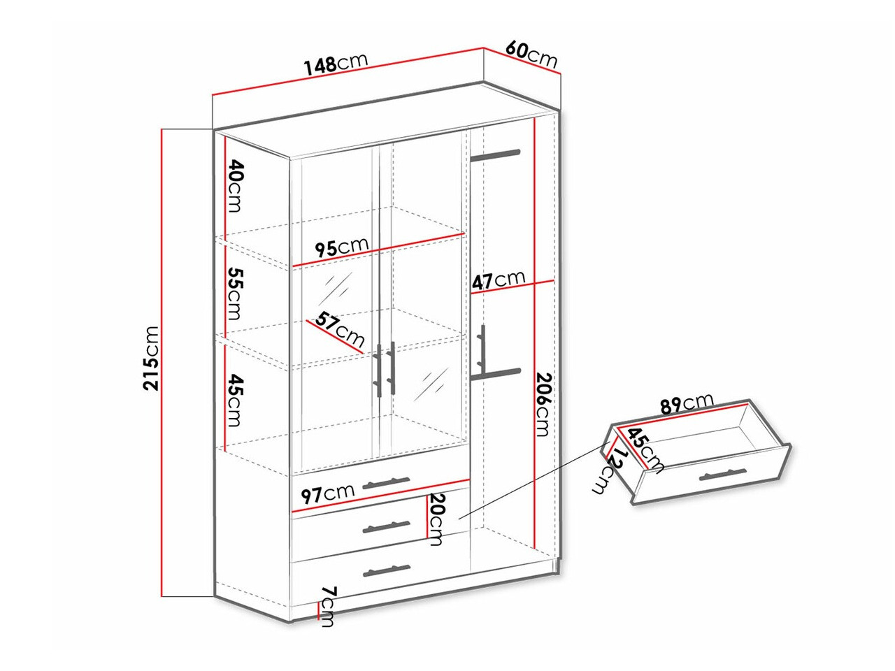 Gardróbszekrény Honolulu 144