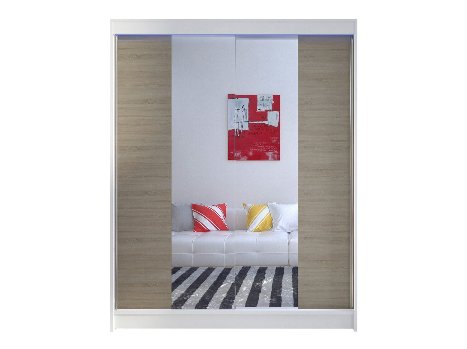 Gardróbszekrény Closico 141 (Fehér + Sonoma tölgy)