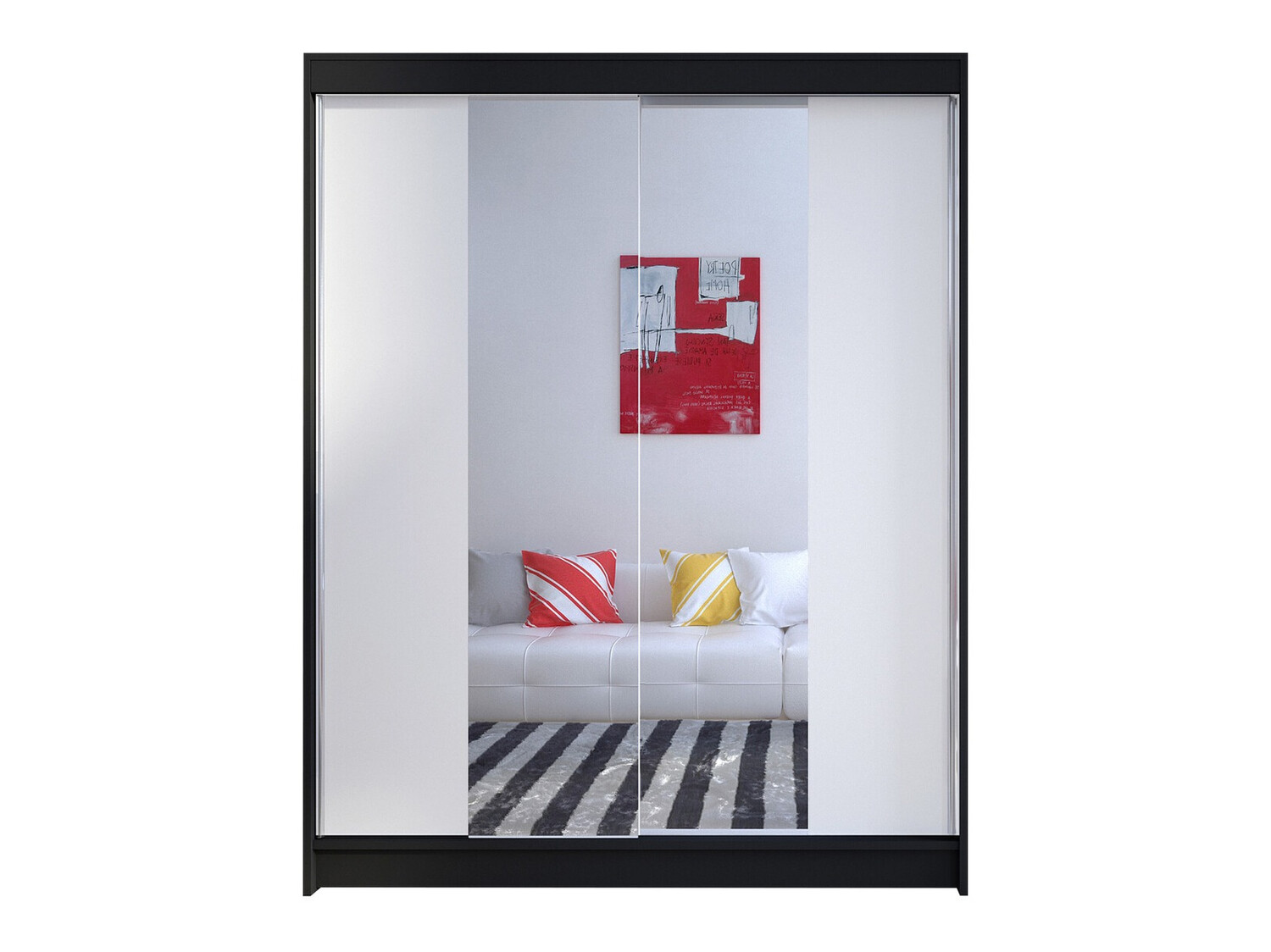 Gardróbszekrény Closico 141 (Fekete + Fehér)