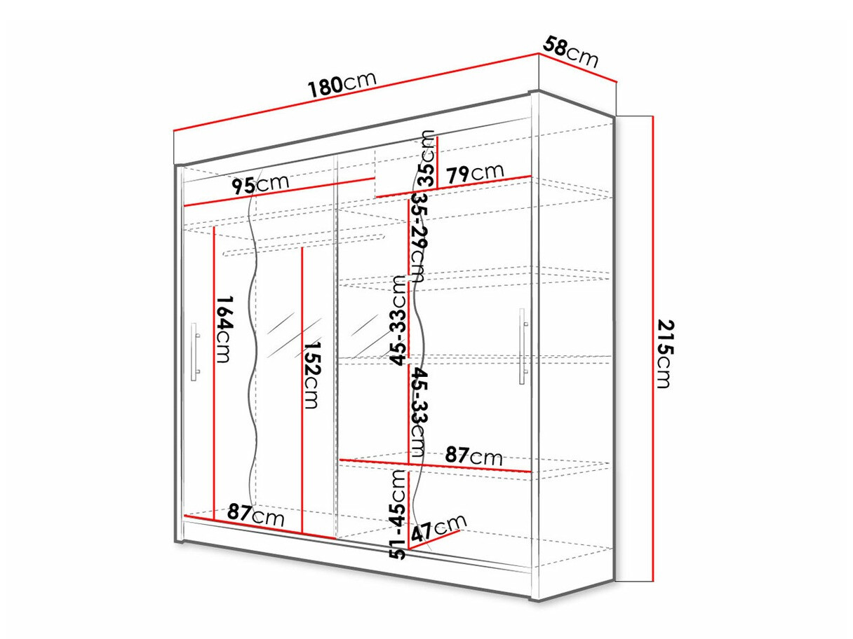Gardróbszekrény Closico Pallor X (Fekete)