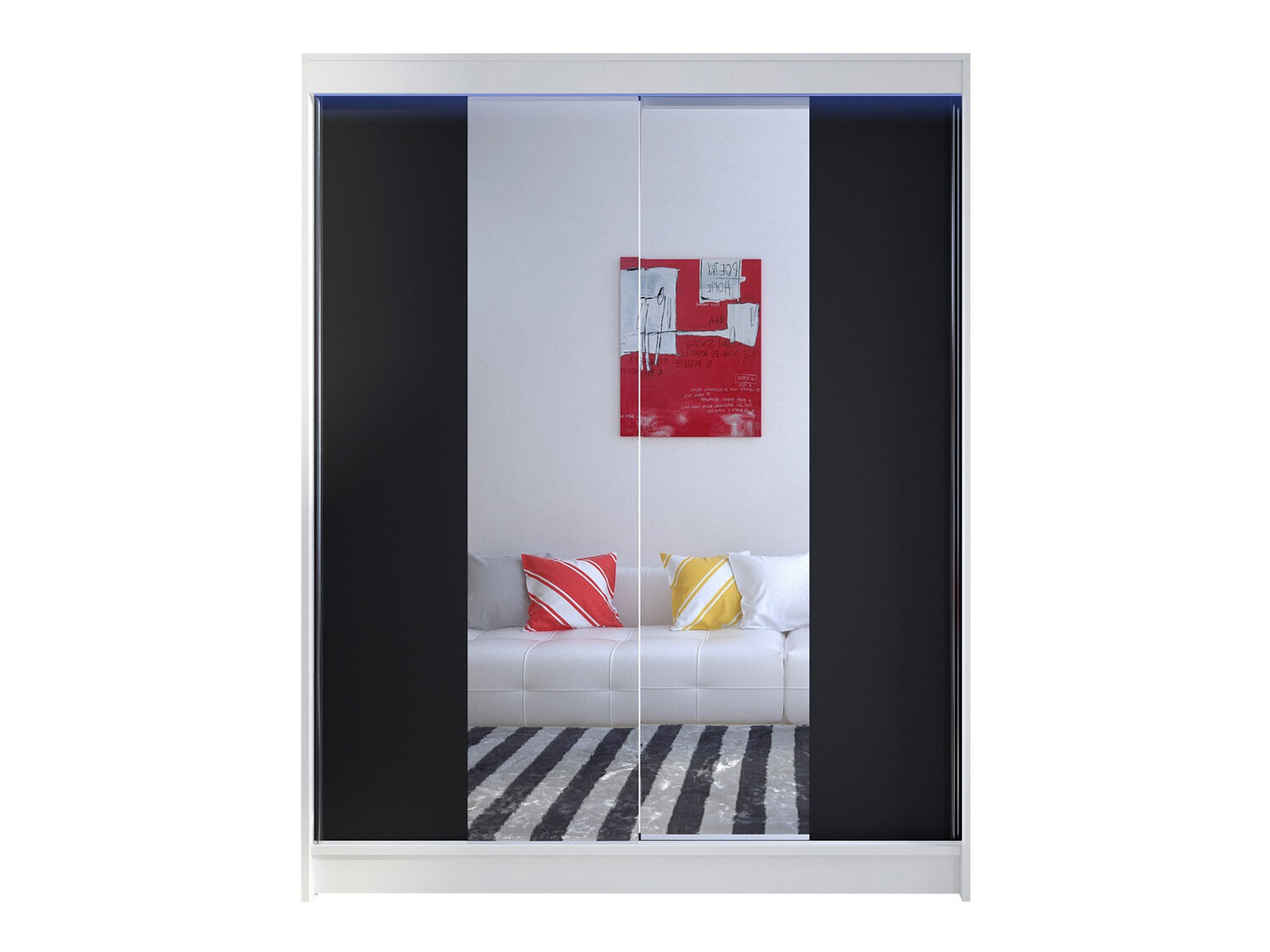 Gardróbszekrény Closico Vastor II (Fehér + Fekete)